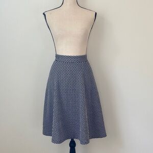Banana Republic Black and White Polka Dot Midi Skirt